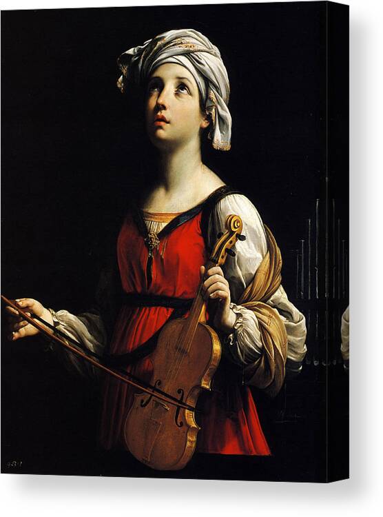 St Cecilia - Guido Reni Canvas Print featuring the painting Guido Reni by MotionAge Designs