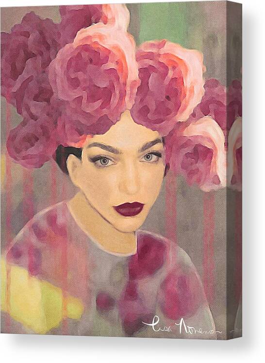 Rose Canvas Print featuring the digital art Rose #3 by Lisa Noneman