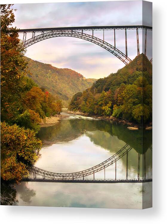 New River Gorge Bridge Canvas Print featuring the photograph New River Gorge Bridge #4 by Mary Almond