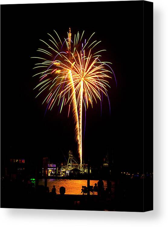 Fireworks Canvas Print featuring the photograph 4th of July Fireworks by Bill Barber