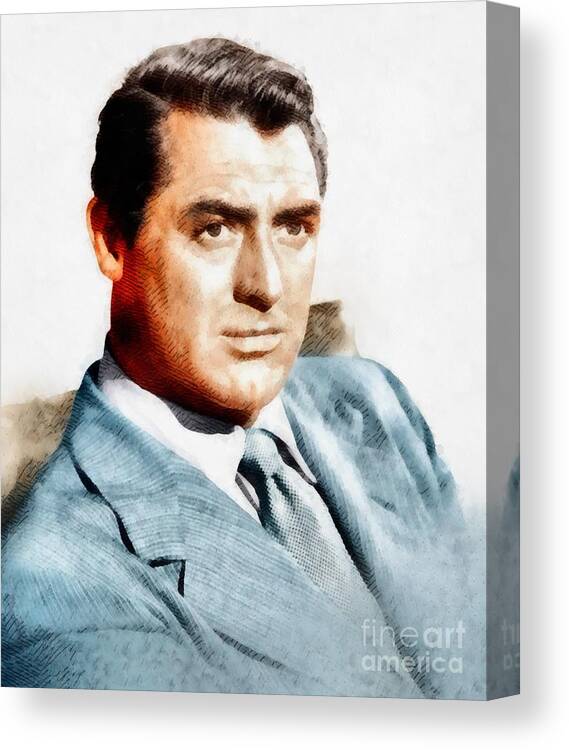 CARY GRANT MOVIE ACTOR HOLLYWOOD STAR PORTRAIT PHOTO PRINT ON REAL CANVAS 