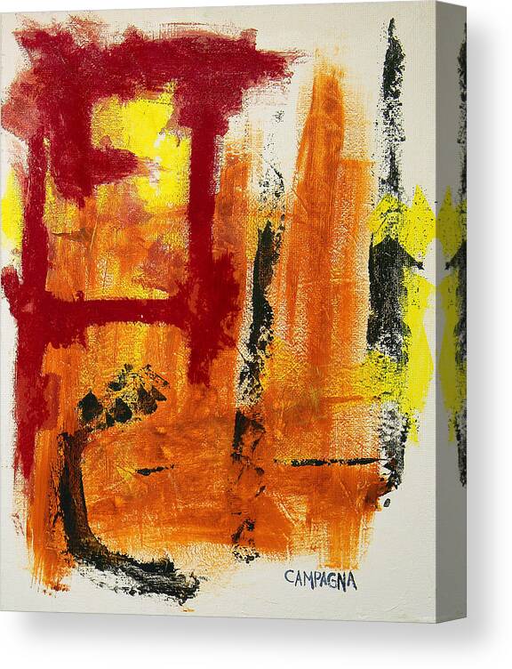 Acrylic Paint Canvas Print featuring the painting Untitled #5 by Teddy Campagna