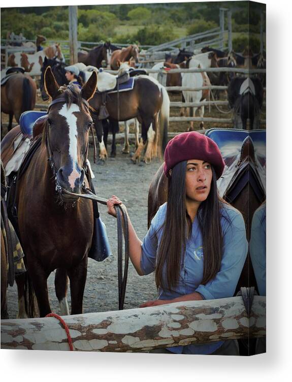 Patagonia Canvas Print featuring the photograph Patagonia Cowgirl by Mark Mitchell