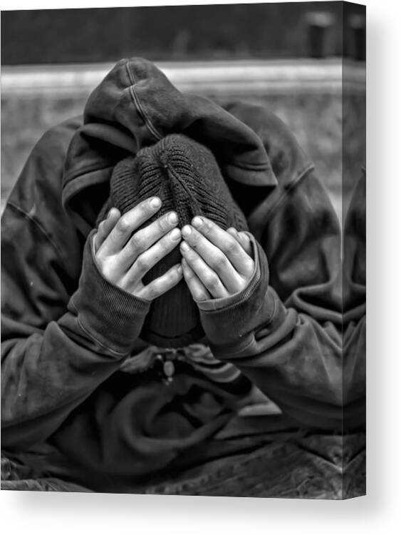 Homeless Canvas Print featuring the photograph Homeless #9 by Robert Ullmann