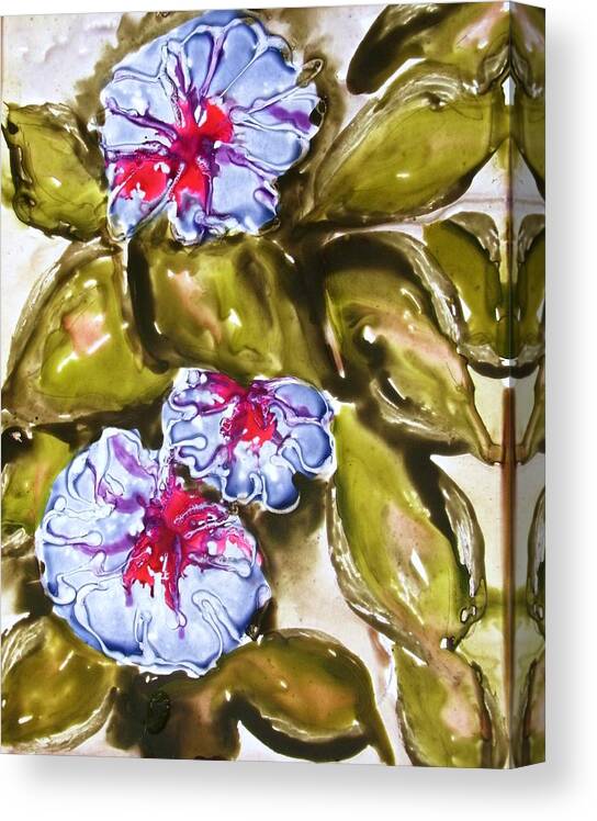 Abstract Canvas Print featuring the painting Divine Flowers #9955 by Baljit Chadha