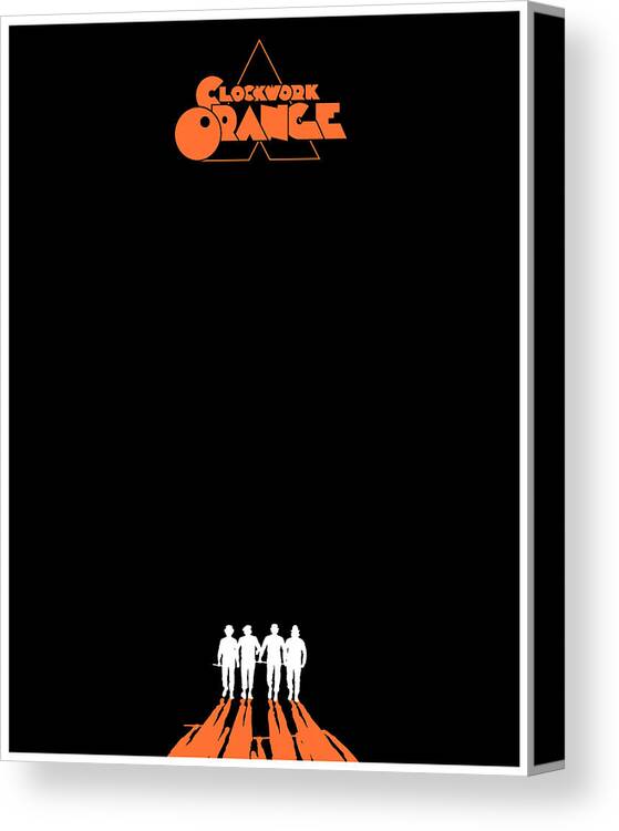Geek Canvas Print featuring the digital art A Clockwork Orange - Black by Finlay McNevin