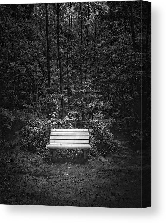 Black And White Canvas Print featuring the photograph A Place to Sit by Scott Norris