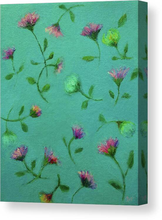 Floral Art Canvas Print featuring the painting A Shower of Flowers by Mary Wolf