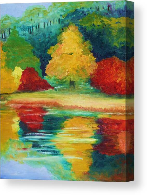 Landscape Paintings. Nature Canvas Print featuring the painting A View I Remember by Julie Lueders 