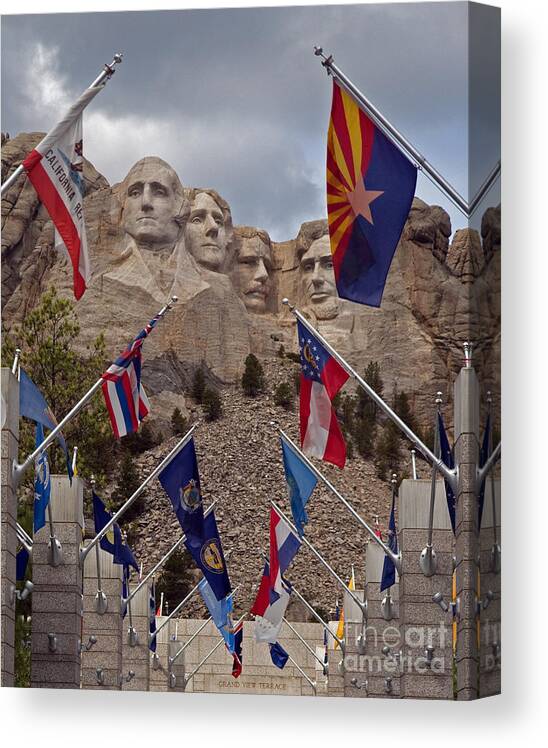 Mt Rushmore Canvas Print featuring the photograph A View of Mt. Rushmore by Robert Pilkington