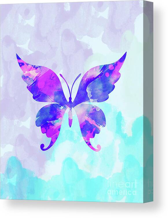 Abstract Canvas Print featuring the digital art Abstract Butterfly by Amir Faysal