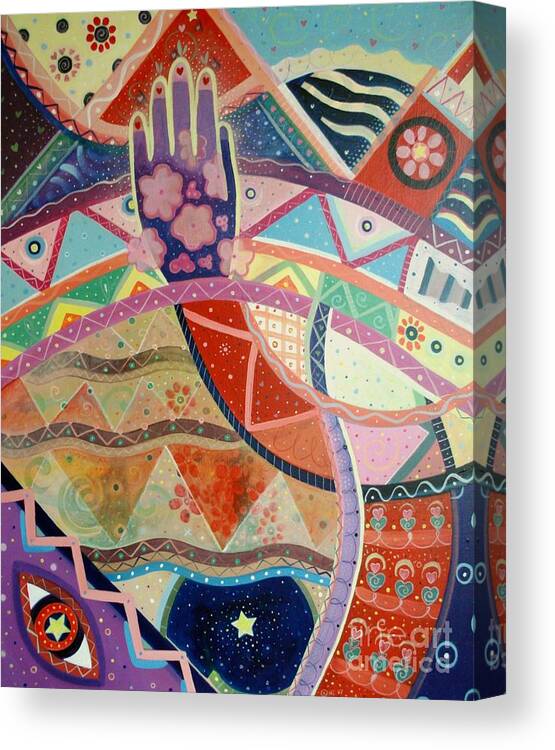 Hand Canvas Print featuring the painting Aim High by Helena Tiainen