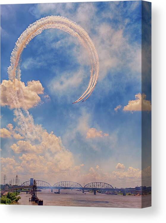 Aeroshell Canvas Print featuring the photograph Airshow at the Lou by Susan Rissi Tregoning