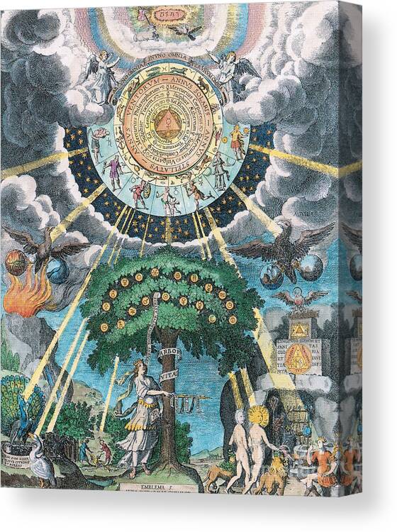 Illustration Canvas Print featuring the photograph Alchemy Coagulation by Science Source