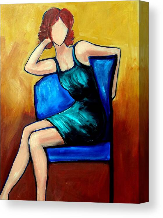 Color Canvas Print featuring the painting Alice Redhead in a Green Dress by Katy Hawk