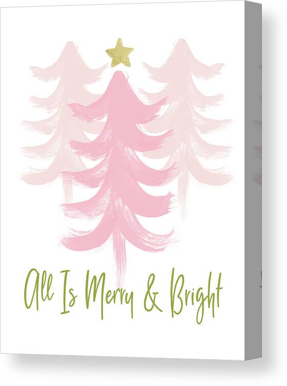 Merry And Bright Canvas Print featuring the mixed media All Is Merry And Bright- Art by Linda Woods by Linda Woods