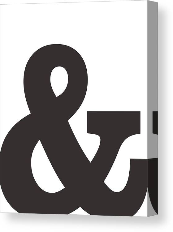 & Canvas Print featuring the mixed media Ampersand - And Symbol 3 - Minimalist Print by Studio Grafiikka