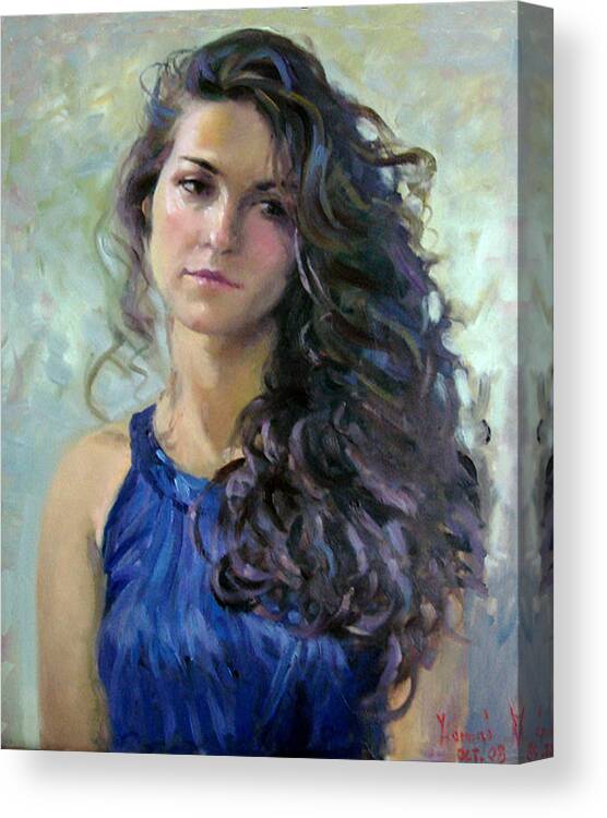 Portrait Canvas Print featuring the painting Ana by Ylli Haruni