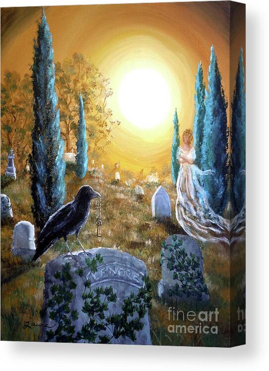 Landscape Canvas Print featuring the painting And This Mystery Explore by Laura Iverson