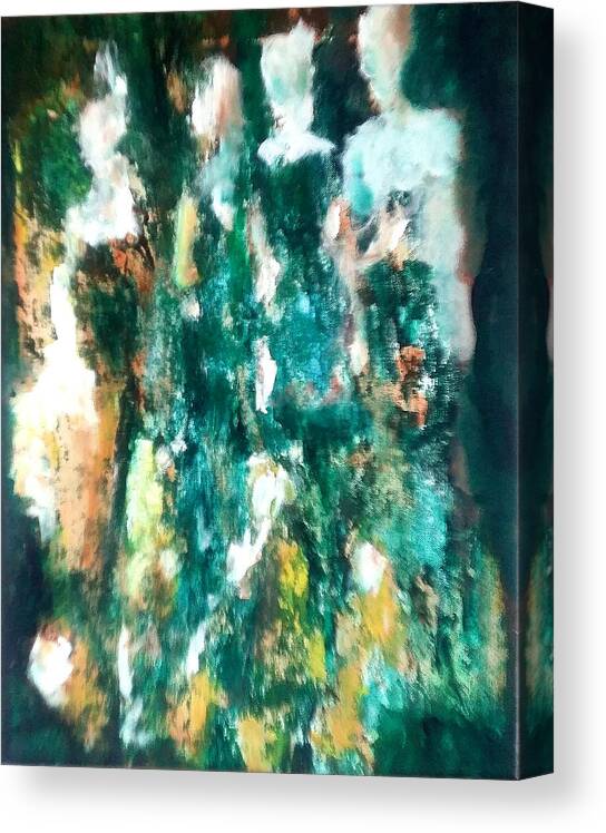 Abstract . 4 Women At A Summer Ball In The South . Two Of The Women Inlove With The Same Man Who Is Married. Left To Right Canvas Print featuring the painting Andrea Beth Carol Diana by Jonn Alver