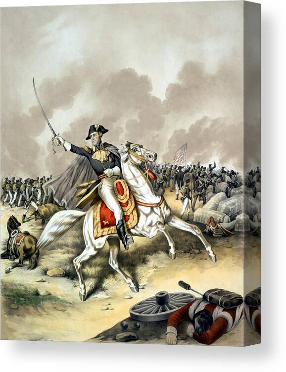 Andrew Jackson Canvas Print featuring the painting Andrew Jackson At The Battle Of New Orleans by War Is Hell Store