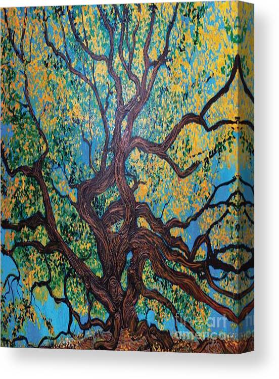 Angel Oak Canvas Print featuring the painting Angel Oak Young by Stefan Duncan