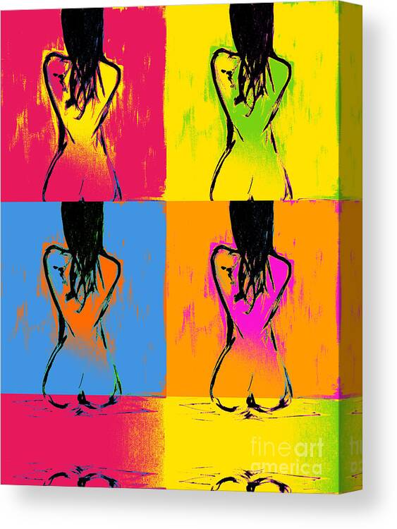 Female Canvas Print featuring the painting Another nude by Julie Lueders 