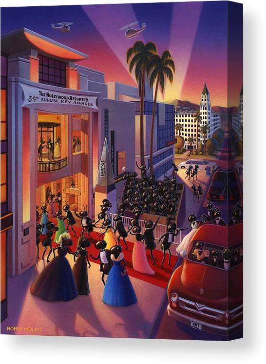 Ants Canvas Print featuring the painting Ants Awards night by Robin Moline