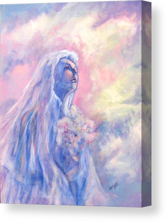 Pink Canvas Print featuring the painting Arielle by Barbara O'Toole