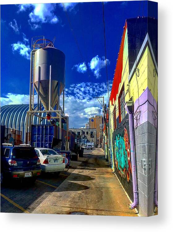 Graffiti Canvas Print featuring the photograph Art in the Alley by Michael Oceanofwisdom Bidwell
