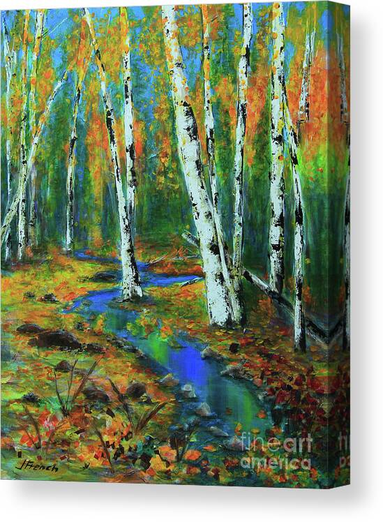 Landscape Canvas Print featuring the painting Aspens by Jeanette French