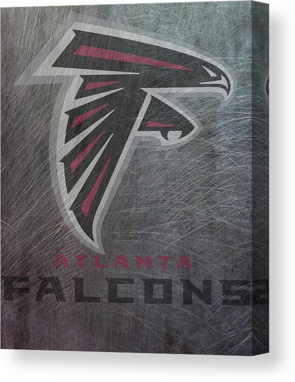 Atlanta Canvas Print featuring the mixed media Atlanta Falcons Translucent Steel by Movie Poster Prints