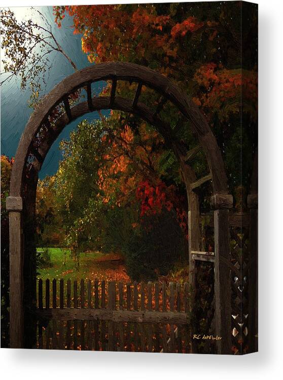 Moonlight Canvas Print featuring the painting Autumn Archway by RC DeWinter