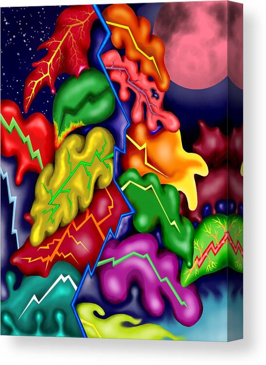 Abstract Canvas Print featuring the digital art Autumn Night I by Robert Morin