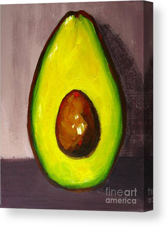Modern Avocado Art Canvas Print featuring the painting Avocado Modern Art Kitchen Decor #5 by Patricia Awapara
