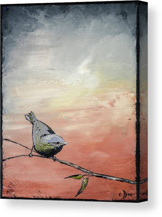 Little Bird Canvas Print featuring the painting Awakening by Carolyn Doe