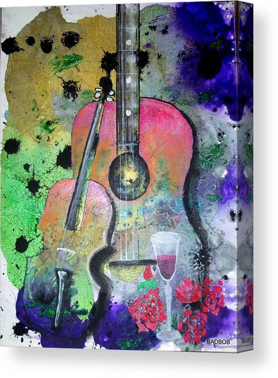 Music Canvas Print featuring the painting Badmusic by Robert Francis