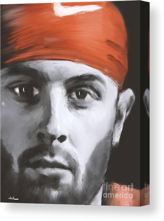 Baker Mayfield Canvas Print featuring the painting Baker Mayfield NFL by Jack Bunds