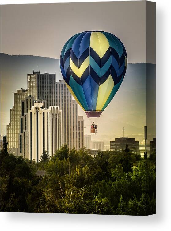 great Reno Balloon Races Canvas Print featuring the photograph Balloon Over Reno by Janis Knight