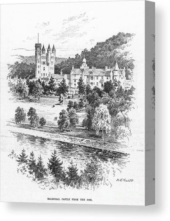 19th Century Canvas Print featuring the drawing Balmoral Castle by Granger