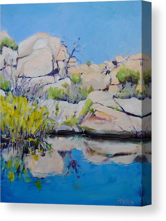 Joshua Tree Canvas Print featuring the painting Barkers Dam by Richard Willson