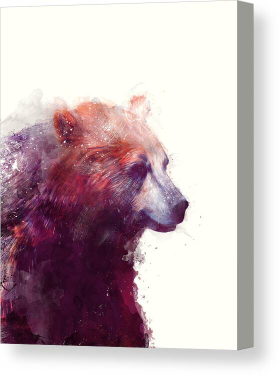 Bears Canvas Print featuring the painting Bear // Calm by Amy Hamilton