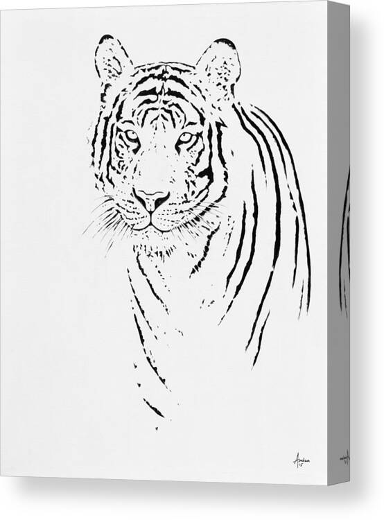 Wildlife Canvas Print featuring the painting Bengal Tiger by Andrea Angulo