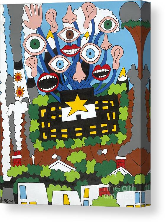 Eyes Canvas Print featuring the painting Big Brother by Rojax Art