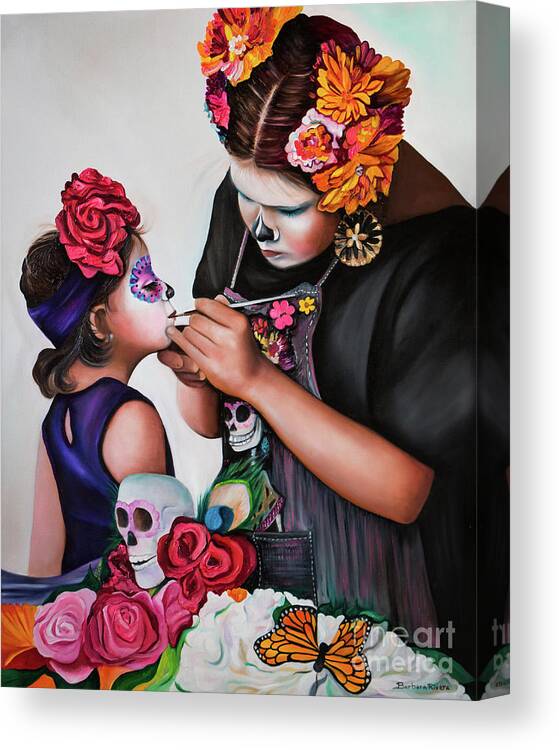 Folkloric Canvas Print featuring the painting Big Day by Barbara Rivera