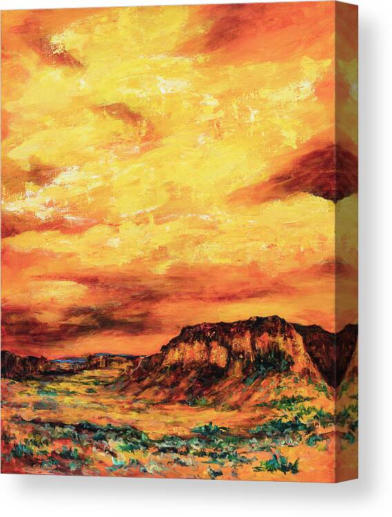 Sky Canvas Print featuring the painting Big Sky at Capital Reef by Sally Quillin