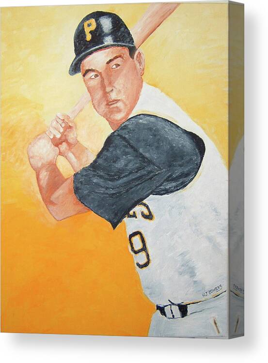 Bill Canvas Print featuring the painting Bill Mazeroski by William Bowers