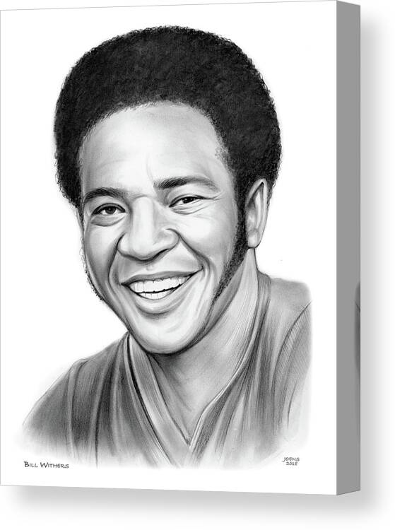 Bill Withers Canvas Print featuring the drawing Bill Withers by Greg Joens