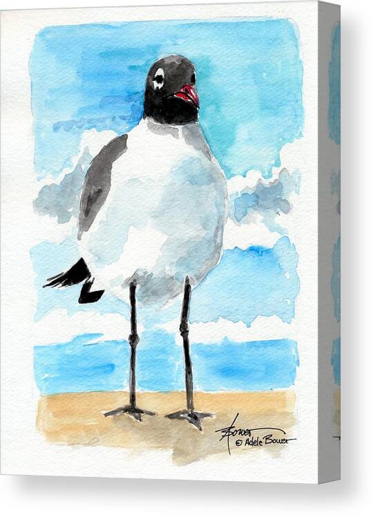 Sea Gull Canvas Print featuring the painting Bird Legs by Adele Bower