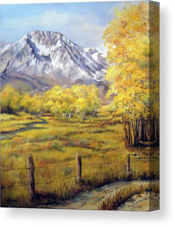 Nature Canvas Print featuring the painting Bishop in the Fall by Donna Tucker